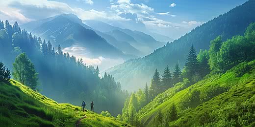 Vue depuis le col au petit matin
